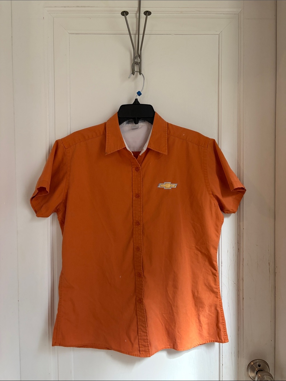 Port Authority Orange Short-Sleeve Button-Down Shirt with Logo